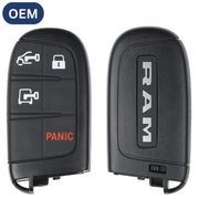 Car key fob with control buttons and 'RAM' branding on a white background