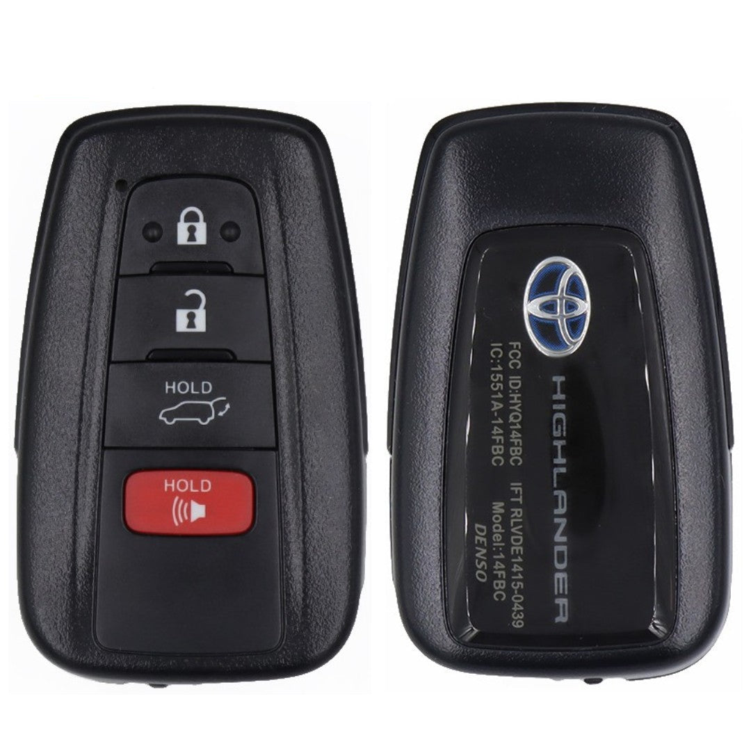 Highlander Blade Key Toyota Highlander 4 Button OEM Smart Key 8990H-0E030 — Noble Key Supply