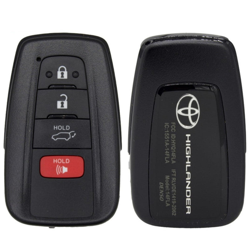 Highlander Blade Key Toyota Highlander OEM 4 Button Smart Key 8990H-0E370 / 8990H-0E380 ...